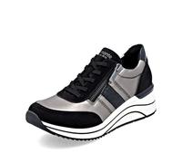 Sneaker REMONTE "Remonte Sneaker Lederimitat", Damen, Gr. 36, schwarz (schwarz, silber), Lederimitat, Schuhe (39419914-36) schwarz, silber