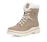 Winterboots REMONTE "FIBER-GRIP", Damen, Gr. 38, camelfarben, offwite, Nubukleder, Lederimitat, Textil, casual, Schuhe, Schnürstiefelette, Profilsohle, mit Schurwollfutter und TEX (90349869-38) camelf