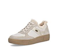 Plateausneaker REMONTE, Damen, Gr. 38, beige (weiß, hellbeige), Leder, Veloursleder, Textil, sportlich, Schuhe, Schnürschuh, Halbschuh mit wasserabweisender TEX-Membran (74253254-38) weiß, hellbeige
