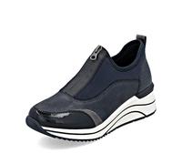 Slip-On Sneaker REMONTE "Elisabeth Hurley-Collection", Damen, Gr. 38, blau (nachtblau), Lederimitat, Lacklederimitat, Textil, sportlich, Schuhe, Keilsneaker, Slipper, Schlupfschuh, Freizeitschuh, vega