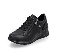 Keilsneaker REMONTE, Damen, Gr. 41, schwarz, Leder, Lederimitat, unifarben, Schuhe, Freizeitschuh, Halbschuh, Schnürschuh mit Rieker TEX-Membran (55436417-41) schwarz