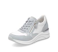 Keilsneaker REMONTE, Damen, Gr. 39, weiß (hellblau, weiß), Lederimitat, sportlich, Schuhe Sneaker, Freizeitschuh, Halbschuh, Schnürschuh, vegane Verarbeitung (42155142-39) hellblau, weiß