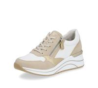Remonte Damen Low-Top Sneaker D0T01, Frauen Halbschuhe,lose Einlage,Keilabsatz,Wedge Heel,straßenschuhe,Strassenschuhe,Weiss Kombi (80),37 EU