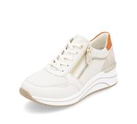 Remonte Damen Low-Top Sneaker D0T10, Frauen Halbschuhe,lose Einlage,Laufschuhe,schnürschuhe,schnürer,Plateausohle,Sportschuhe,Weiss Kombi (80),41 EU