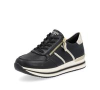 Remonte Damen Low-Top Sneaker D1318, Frauen Halbschuhe,lose Einlage,schnürschuhe,schnürer,Plateausohle,straßenschuhe,schwarz Kombi (01),36 EU