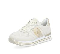 Remonte Damen Low-Top Sneaker D1322, Frauen Halbschuhe,lose Einlage,Laufschuhe,schnürschuhe,schnürer,Plateausohle,Sportschuhe,beige Kombi (61),38 EU