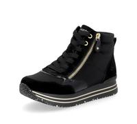 Remonte Damen Low-Top Sneaker D1370, Frauen Halbschuhe,lose Einlage,Sportschuhe,Freizeitschuhe,Laufschuhe,schnürschuhe,schnürer,schwarz (01),42 EU