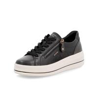 Remonte Damen Low-Top Sneaker D1C01, Frauen Halbschuhe,lose Einlage,Laufschuhe,schnürschuhe,schnürer,Plateausohle,Turnschuhe,schwarz Kombi (03),40 EU