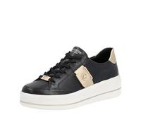 Plateausneaker REMONTE Gr. 41, goldfarben (schwarz, goldfarben) Damen Schuhe Sneaker mit gepolstertem Fußbett, Freizeitschuh, Halbschuh, Schnürschuh (28954055-41)