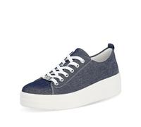 Plateausneaker REMONTE Gr. 40, blau (dunkelblau) Damen Schuhe Sneaker mit Kontrastnähten, Freizeitschuh, Halbschuh, Schnürschuh (38934456-40)