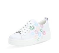 Plateausneaker REMONTE Gr. 39, weiß (weiß kombiniert) Damen Schuhe Sneaker mit dezentem Kussmundprint, Freizeitschuh, Halbschuh, Schnürschuh (54349105-39)
