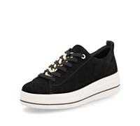 Remonte Damen Low-Top Sneaker D1C03, Frauen Halbschuhe,lose Einlage,schnürschuhe,Plateausohle,straßenschuhe,Strassenschuhe,schwarz (02),38 EU