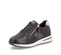 Remonte Damen Low-Top Sneaker D1G00, Frauen Halbschuhe,lose Einlage,schnürschuhe,schnürer,Plateausohle,straßenschuhe,schwarz Kombi (03),36 EU