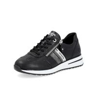 Remonte Damen Low-Top Sneaker D1G02, Frauen Halbschuhe,lose Einlage,Laufschuhe,schnürschuhe,schnürer,Plateausohle,Turnschuhe,schwarz Kombi (02),42 EU