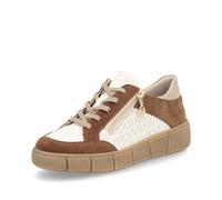 Remonte Damen Low-Top Sneaker D1T00, Frauen Halbschuhe,lose Einlage,schnürschuhe,schnürer,Freizeit,straßenschuhe,Sportschuhe,beige Kombi (60),41 EU