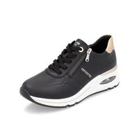Remonte Damen Low-Top Sneaker D2H01, Frauen Halbschuhe,lose Einlage,Laufschuhe,schnürschuhe,schnürer,Plateausohle,Turnschuhe,schwarz Kombi (03),41 EU