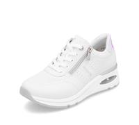 Remonte Damen Low-Top Sneaker D2H01, Frauen Halbschuhe,lose Einlage,Laufschuhe,schnürschuhe,schnürer,Plateausohle,Sportschuhe,Weiss Kombi (80),40 EU