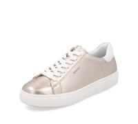 Plateausneaker REMONTE, Damen, Gr. 40, beige (hellbeige, weiß), Leder, metallic, sportlich, Schuhe, Schnürschuh, Freizeitschuh, Halbschuh mit Kontrastbesatz (96139436-40) hellbeige, weiß