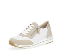 Keilsneaker REMONTE, Damen, Gr. 36, beige (weiß, hellbeige), Lederimitat, Schuhe, mit Kontrastbesätzen, Freizeitschuh, Halbschuh, Schnürschuh (21040250-36) weiß, hellbeige