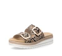 Pantolette REMONTE, Damen, Gr. 41, braun, schwarz, Lederimitat, Basic, Schuhe Pantolette, Sommerschuh, Hausschuh, Klettschuh mit Lite´n Soft-Ausstattung (85114968-41) braun, schwarz