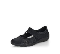 Remonte Dorndorf Ballerina R3510-03 Damen Lederimitat/Textil dezente Snake-Optik Schwarz Gr. 39