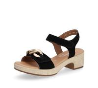 Remonte Damen Riemchensandalen D0N55, Frauen Sandalen,Freizeitschuhe,offene Schuhe,Strandschuhe,Sandaletten,Sommersandalen,Absatz,schwarz (02),39 EU