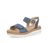 Keilsandalette REMONTE, Damen, Gr. 39, jeansblau, Leder, unifarben, Schuhe, Sommerschuh, Riemchensandale mit praktischen Klettverschlüssen (31236301-39) jeansblau