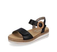 remonte Leder-Keilsandaletten in Schwarz - Größe 42 | Damen Sandalen