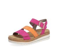 Keilsandalette REMONTE, Damen, Gr. 45, bunt (fuchsia, orange), Lederimitat, Schuhe, Keilabsatz, Sommerschuh, Sandale in veganer Verarbeitung (45785267-45) fuchsia, orange