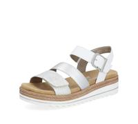 Keilsandalette REMONTE, Damen, Gr. 41, bunt (silberfarben, weiß), Lederimitat, Schuhe, Keilabsatz, Sommerschuh, Sandale in veganer Verarbeitung (89250227-41) silberfarben, weiß