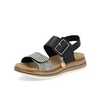 Remonte Damen Riemchensandalen D1J53, Frauen Sandalen,lose Einlage,Sommerschuhe,Freizeitschuhe,offene Schuhe,Strandschuhe,schwarz Kombi (02),41 EU