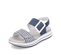 Remonte Keilsandalette ELLE-Collection D1J53 Lederimitat/Textil Klettverschluss Damen 42 Blau/Weiß