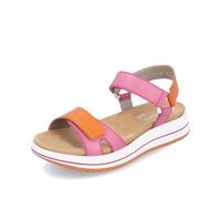 Riemchensandale REMONTE "Elisabeth Hurley-Collection", Damen, Gr. 37, pink (pink, orange), Leder, casual, Schuhe, Keilabsatz, Klettschuh, Sandalette mit Plateausohle (73192458-37) pink, orange
