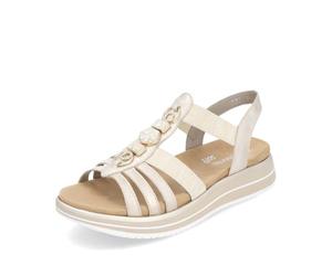 Remonte Damen Riemchensandalen D1J60, Frauen Sandalen,lose Einlage,bequem,flach,Sommerschuhe,Freizeitschuhe,offene Schuhe,Strandschuhe,Gold (91),41 EU