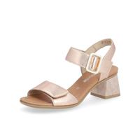 Sandalette REMONTE "ELLE-Collection" Gr. 39, braun (kupferfarben) Damen Schuhe Sommerschuh, Sandale, Blockabsatz, Abendschuh, mit Klettverschluss (18964926-39)