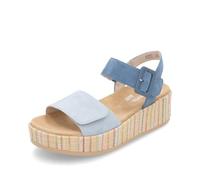 Remonte Damen Riemchensandalen D1N54, Frauen Sandalen,lose Einlage,bequem,flach,Sommerschuhe,Freizeitschuhe,offene Schuhe,Strandschuhe,blau (12),42 EU