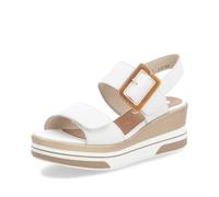 Remonte Damen Keilsandalen D1P50, Frauen Sandalen,Sommerschuhe,Freizeitschuhe,offene Schuhe,Strandschuhe,Keilsandaletten,Keilabsatz,Weiss (80),40 EU