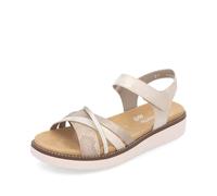 Remonte Damen Riemchensandalen D2058, Frauen Sandalen,lose Einlage,Freizeitschuhe,offene Schuhe,Strandschuhe,Riemen,Riemchen,metallic (90),42 EU
