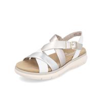 Remonte Riemchensandale Elisabeth Hurley-Collection Damen Leder Keilabsatz Kreuzbandage Gold Gr. 43