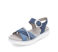 Remonte Damen Riemchensandalen D2K55, Frauen Sandalen,lose Einlage,offene Schuhe,Strandschuhe,Sandaletten,Sommersandalen,bequem,flach,blau (14),37 EU