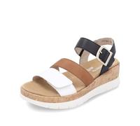 Remonte Damen Riemchensandalen D2P50, Frauen Sandalen,lose Einlage,Freizeitschuhe,offene Schuhe,Strandschuhe,Sandaletten,flach,schwarz Kombi (03),37 EU