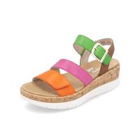 Remonte Damen Riemchensandalen D2P50, Frauen Sandalen,lose Einlage,offene Schuhe,Strandschuhe,Sandaletten,Sommersandalen,bequem,flach,Multi (90),41 EU