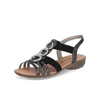 Remonte Damen Riemchensandalen R3605, Frauen Sandalen,Sommerschuhe,Freizeitschuhe,offene Schuhe,Strandschuhe,Sandaletten,bequem,schwarz (02),38 EU