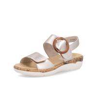 Sandale REMONTE, Damen, Gr. 40, kupferfarben, Leder, metallic, Basic, Schuhe Sandale, Klettschuh, Sommerschuh, Sandalette mit herausnehmbarem Fußbett (20075540-40) kupferfarben
