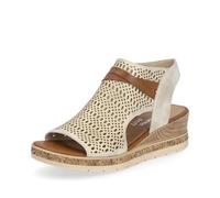 Remonte Damen Schaftsandalen D3075, Frauen Sandalen,Freizeitschuhe,offene Schuhe,Strandschuhe,Sandaletten,reißverschluss,beige Kombi (60),39 EU