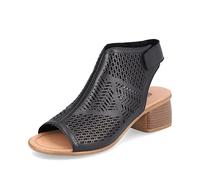 Remonte Damen Schaftsandalen R8774, Frauen Sandalen,Sandaletten,hochgeschlossen,Klettverschluss,Sommerschuhe,Freizeitschuhe,schwarz,40 EU / 6.5 UK