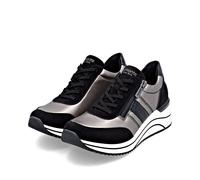 Remonte Damen-Schnürhalbschuh Lite n Soft Vegan Schwarz-Silber-Weiß 42