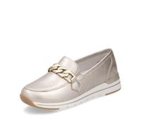 Remonte Damen Slipper R6711, Frauen Slip On,lose Einlage,College Schuhe,Businessschuhe,elegant,Office,büro,Freizeit,Mokassins,Slip-ons,Gold (90),38 EU