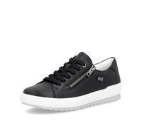 Sneaker REMONTE, Damen, Gr. 38, schwarz, Leder, unifarben, Basic, Schuhe Sneaker, Freizeitschuh, Halbschuh mit seitlichem Reißverschluss und TEX-Membran (22375416-38) schwarz