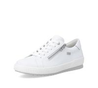 Remonte Damen Sneaker D0700 Leder Weiß, TEX‑Membran, Reißverschluss, Gr. 41